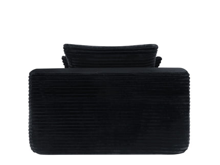 Convertible Chaise Lounge Chair With Wide Armrest & Throw Pillows - Black