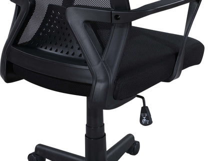 Ergonomic Height Adjustable Office Chair With Armrest - Black