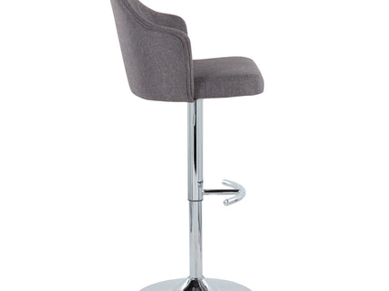 Ahoy - Contemporary Adjustable Barstool With Swivel With Rounded T Footrest (Set of 2)