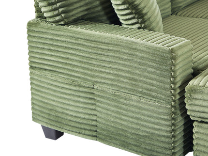 Upholstered U-Shaped Sectional Sofa With Movable Ottoman And Side Storage Pockets