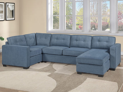 Reversible Chaise U - Sectional Couch, Living Room 3 Piece Set