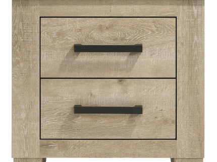 Sansome - 2 Drawer Nightstand Bedside Table - Oak