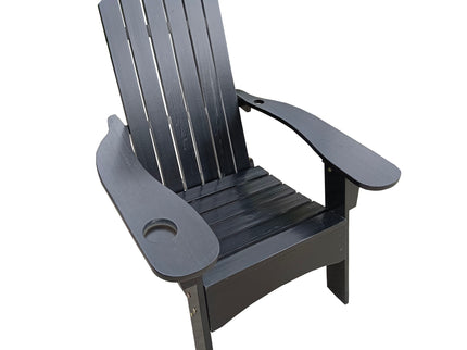 Outdoor Or Indoor Wood Adirondack Chair With An Hole To Hold Umbrella, On The Arm