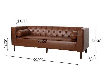 Contemporary 3 Seater Sofa With Tufted Design