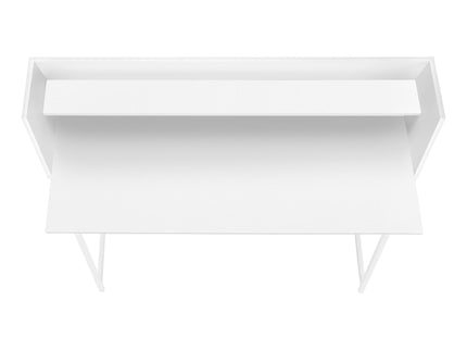 Computer Desk For Home Office, Laptop, Storage Shelves, Marble Look Contemporary & Modern