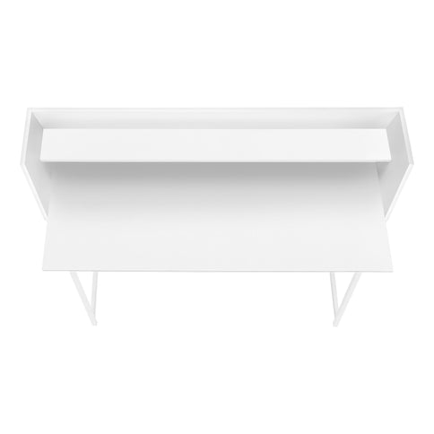 Computer Desk For Home Office, Laptop, Storage Shelves, Marble Look Contemporary & Modern