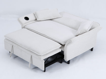 Modern Fabric Multi-Functional Sofa Bed With Adjustable Armrests And Backrests