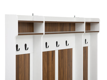 5 In 1 Entryway Bench With Coat Rack, 7 Sturdy Hooks, 2 Spacious Drawers And Adjustable Shelves