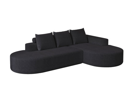 Modern Curved Sofa, L-Shaped Modular Sectional Set With 3 Pillows