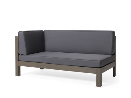 Aura - 2 Piece Outdoor Set With X Back Left Bench And Corner - Dark Gray