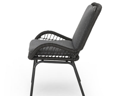 Outdoor Wicker Club Chair With Cushions (Set of 2)