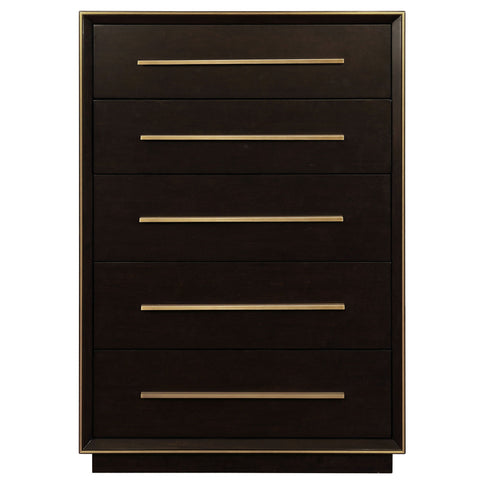 Prescott - 5 Drawer Chest - Brown