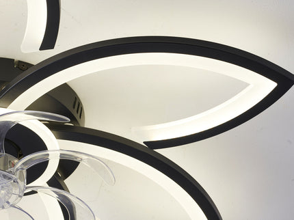 30" Flower 6 Speed Ceiling Fan With Remote Controlled LED Lights, Low Profile Flush Mount Fan