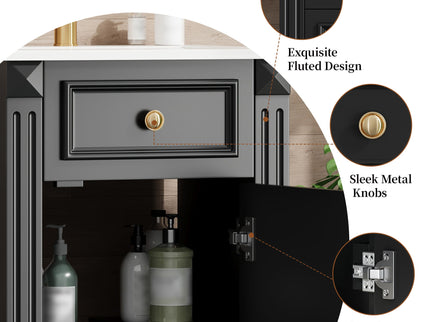 Bathroom Vanity With Sink, Soft-Closing Door, Adjustable Shelf