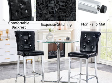 Bar Chairs & Crystal Clasp Design (Set of 2)