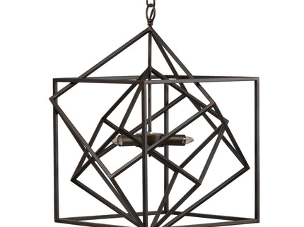 3 Light Metal Chandelier, Hanging Light Fixture With Adjustable Chain For Kitchen, Bulb Not Included - Black