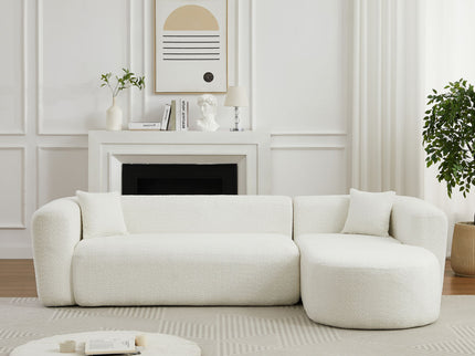 L - Shape Boneless Cloud Couch With 2 Throw Pillows For Living Room
