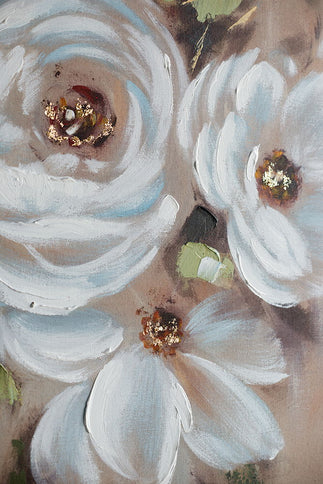 Square Framed Wall Art Flower Canvas Print, Home Decor For Living Room Kitchen Foyer Office - Multicolor