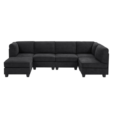 Upholstered Modular Sectional - Black