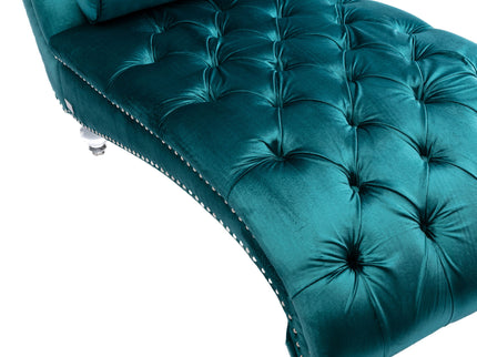 Chaise Lounge Indoor, Button Tufted Upholstered Chaise Lounge Chair With Pillow