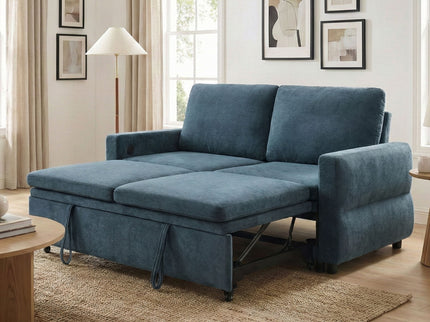 Convertible Sofa Bed Loveseat With Adjustable Backrest And USB Ports