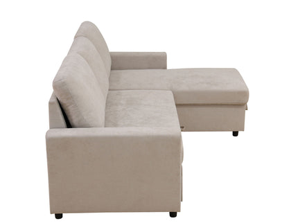 L - Shaped Convertible Sofa Bed With Storage Chaise