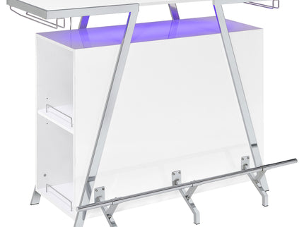 Katia - Wine Cabinet With LED Home Bar, 12 Bottle Storage - Gloss White