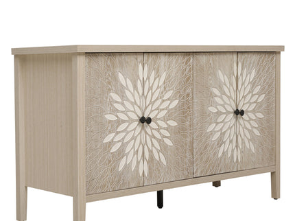 Modern Storage Cabinet With 4 Doors & Adjustable Shelves