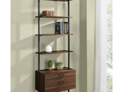 Wendell - 4 Shelf Storage Wall Bookshelf - Walnut