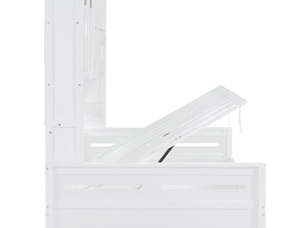 Daybed With All-In-One Cabinet And Shelf