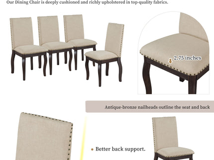 Upholstered Dining Chairs With Nailhead (Set of 2)