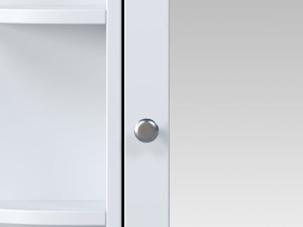 Bathroom Wall Storage Cabinet With Mirror And Adjustable Shelf, 6 Open Shelves