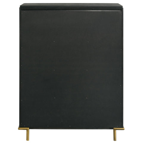 Anser - 5 Drawer Chest, Bedroom Storage Furniture - Black