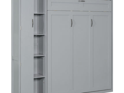 Murphy Wall Bed With Shelves, Wardrobe And LED Lights