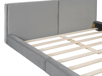 Upholstered Platform Bed, Grounded Bed With Solid Frame