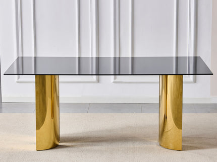 Rectangular Dining Table - Gold / Black