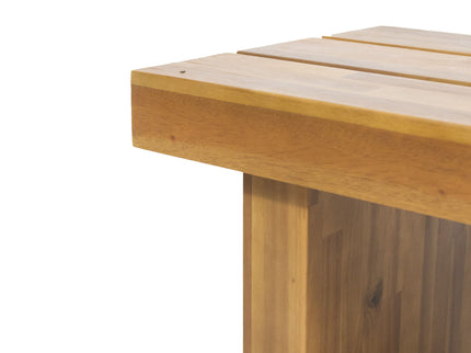 Nahanni - Rustic Acacia Wood Bench With Slat Design - Natural