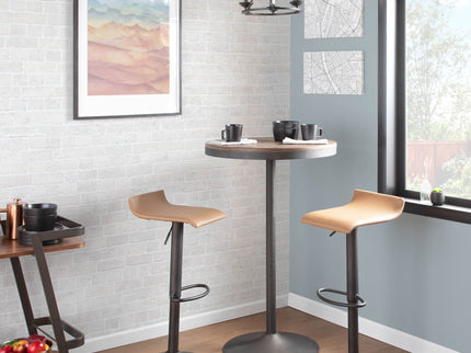 Dakota - Industrial Adjustable Bar / Dinette Table - Antique / Brown