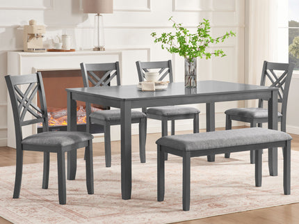 Kitchen Dining Set, Rectangular Dining Table & Upholstered Chairs
