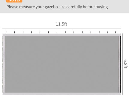 Outsunny - 10' x 13' Replacement Mesh Sidewall Netting For Patio Gazebos And Canopy Tents With Zippers (Sidewall Only) - White