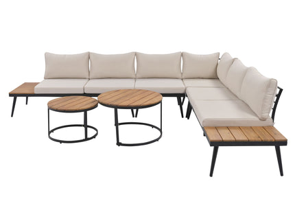 Modern Outdoor Sectional Sofa Set With Nesting Coffee Tables