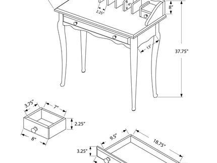 Computer Desk For Home Office, Laptop, Storage Drawers, Traditional