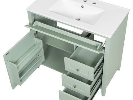 Bathroom Vanity With Sink, Cabinet With 3 Drawers And Adjustable Shelf
