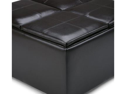 Avalon - Square Coffee Table Storage Ottoman - Tanners Brown
