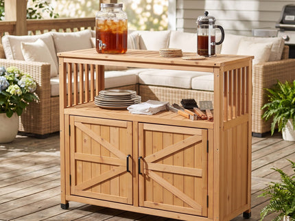 Patio Bar Table Set With Storage
