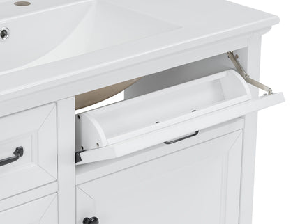 Modern Bathroom Vanity With Sink Top, 4 Drawers And 1 Soft-Close Door