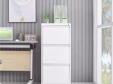 Durable Metal 3 Drawer File Cabinet With Lock For Office Storage