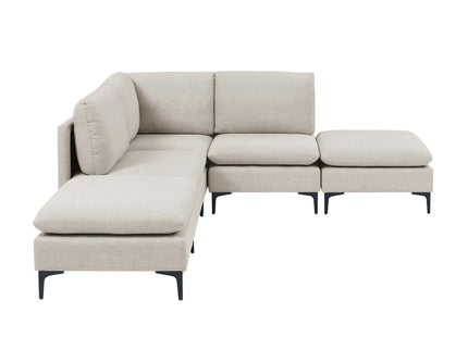 Upholstered Modular Sectional With Tall Legs, Medium Firm Seat