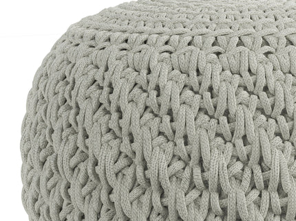 Nisi - Round Knitted Outdoor / Indoor Pouf - Light Gray