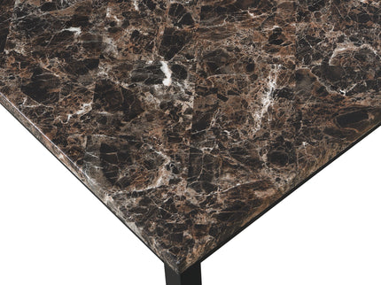 Faux Marble Top With Metal Frame Dinette Table - Black